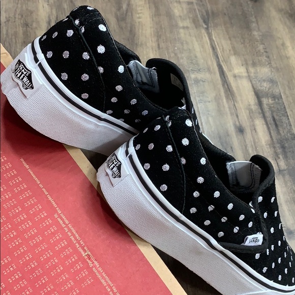 ••VANS CLASSIC SLIP ON Platform Suede Polka Dot WM - Picture 5 of 16